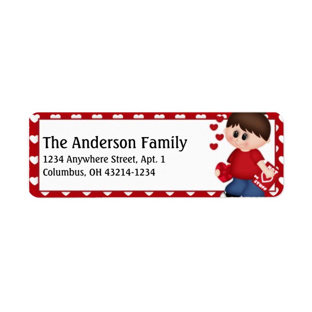 Kid's First Valentine's Day Address Labels d2 (Front)