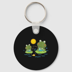 Kids Fishing Frogs Cute Fisherman  Keychain