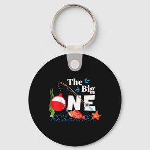 Kids Fishing The Big One Year 1st First Birthday L Keychain