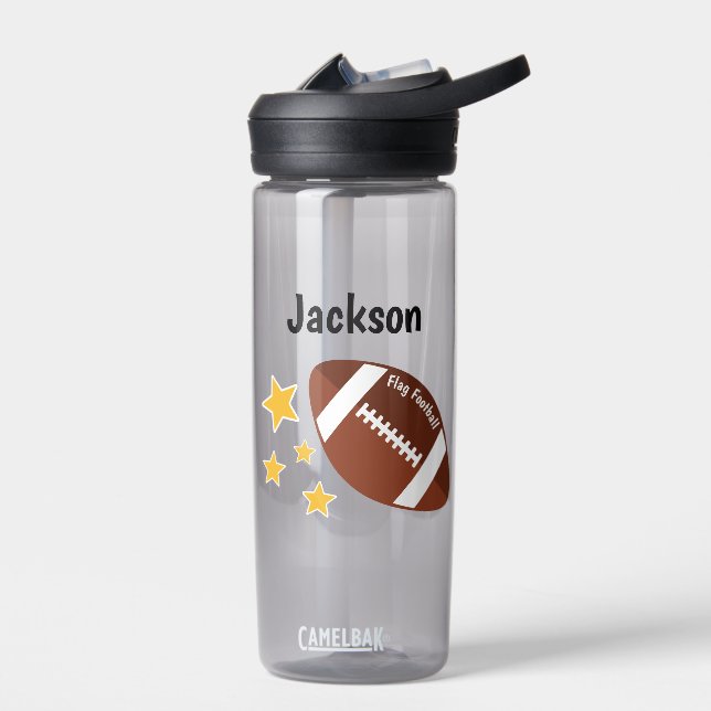 Kids Flag Football Stars Personalized Water Bottle (Left)