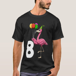 Kids Flamingo Birthday 8 Flamingo Theme 8th Birthd T-Shirt
