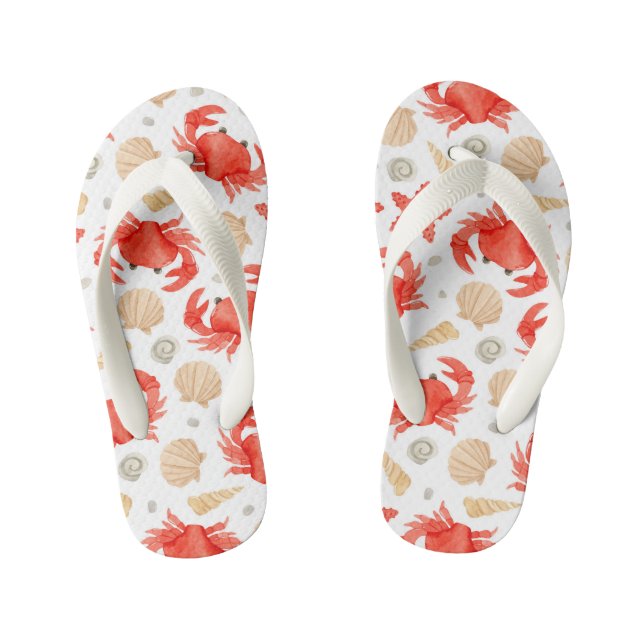 Kids Flip Flops-Crabs Kid's Flip Flops (Footbed)