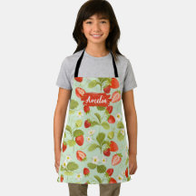 Kids Floral Personalized Apron, Cook Baking BBQ