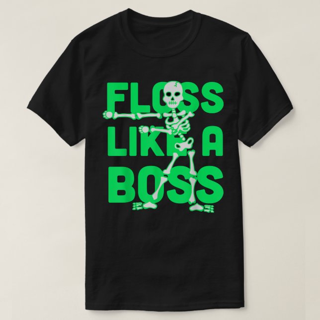 Kids Floss Like a Boss Flossin Dance Gift Hallowee T-Shirt (Design Front)