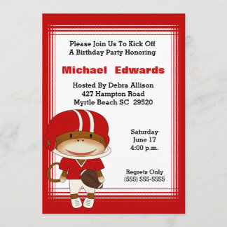 Kids Football Birthday Invitations