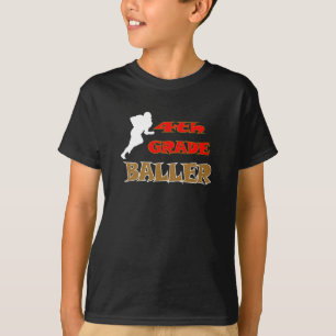 Kids Football Fourth Grade Baller Personalized Tee