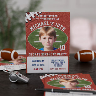 Kids Football Party Birthday Invitation