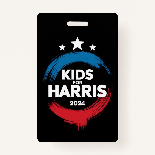 Kids For Harris President Kids Love Kamala Harris Badge (Front)