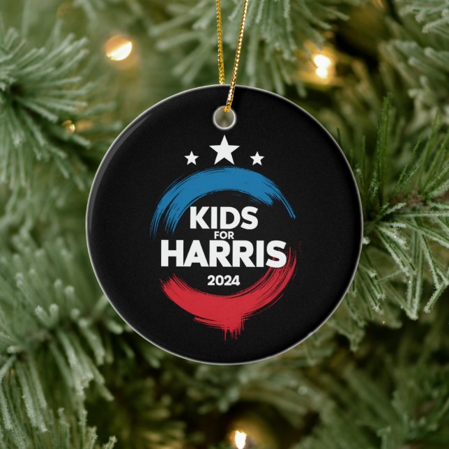 Kids For Harris President Kids Love Kamala Harris Ceramic Ornament (Tree)