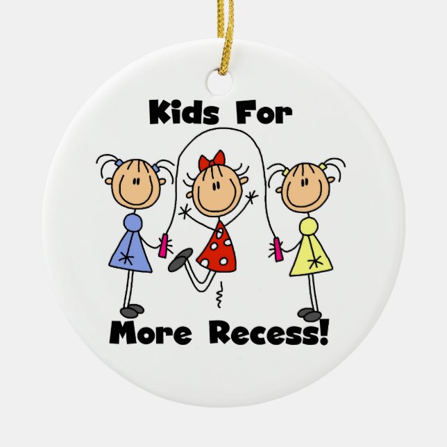 Kids For More Recess Ceramic Ornament (Front)