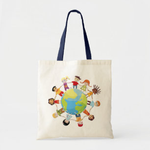 Kids for world peace tote bag