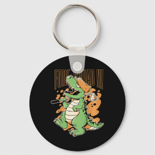 Kids Fore Squad T-rex Dinosaur Golf Player Graphic Keychain