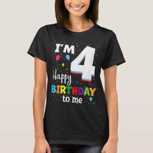 Kids Four 4yr 4th Birthday Happy Birthday Boy 4 Ye T-Shirt