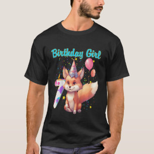 Kids Fox Animal  7th Birthday Girl Fox Bday 7 year T-Shirt