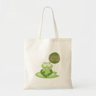 Kids Frog Balloon Library Book  Tote Bag