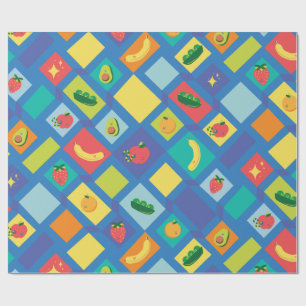 Kids Fruit and Veggie Wrapping Paper