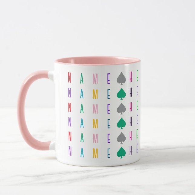 Kids Fun and Coloured Custom 16 Letters or Numbers Mug (Left)