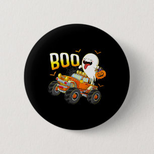 Kids Fun Boo Riding Monster Truck Halloween Costum 2 Inch Round Button
