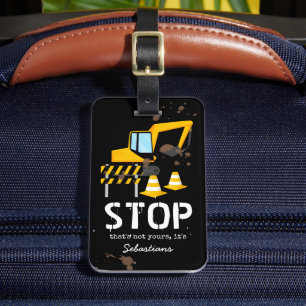 Kids Fun Construction Travel Bag Luggage Tag