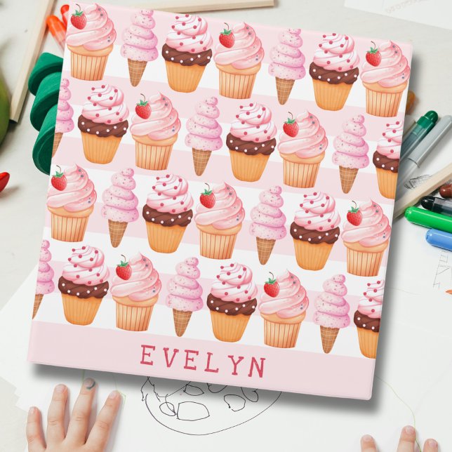 Kids Fun Girly Pink Back to School Binder (Creator Uploaded)