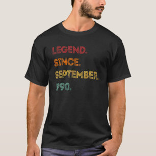 Kids Fun Legend Since September 1990 30Th Birthday T-Shirt