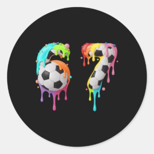 Kids Fun Meme 67 Number Six 6 Seven 7 Ice Cream Dr Classic Round Sticker