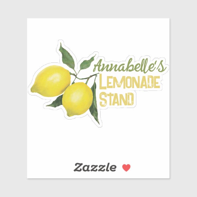 Kids Fun Personalized Name Lemonade Stand Logo (Sheet)