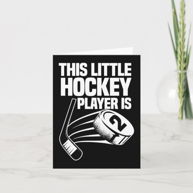 Kids Fun This Little Hockey Player Is 2nd Birthday Card (Front)