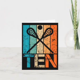 Kids Funny 10th Lacrosse Birthday 10 Year Old Birt Card
