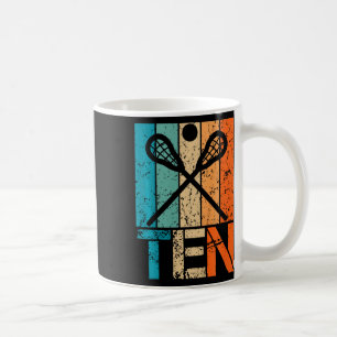 Kids Funny 10th Lacrosse Birthday 10 Year Old Birt Coffee Mug