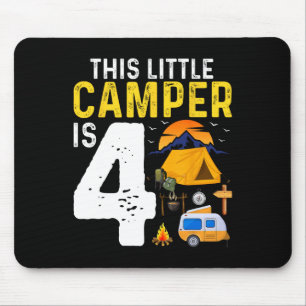 Kids Funny 4th Camping Birthday Camper Lover 4 Yea Mouse Pad