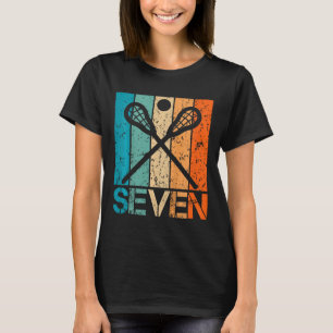 Kids Funny 7th Lacrosse Birthday 7 Year Old Birthd T-Shirt