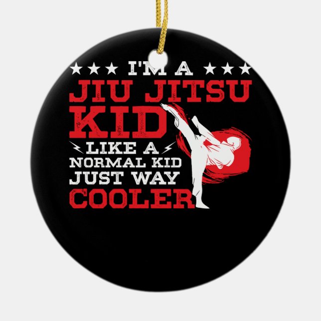 Kids Funny BJJ & MMA Design Brazilian Jiu Jitsu Ma Ceramic Ornament (Front)