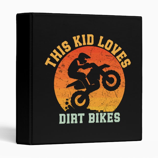 Kids Funny Dirt Bike Binder (Front/Spine)