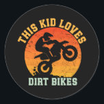Kids Funny Dirt Bike Classic Round Sticker<br><div class="desc">Kids Funny Dirt Bike</div>