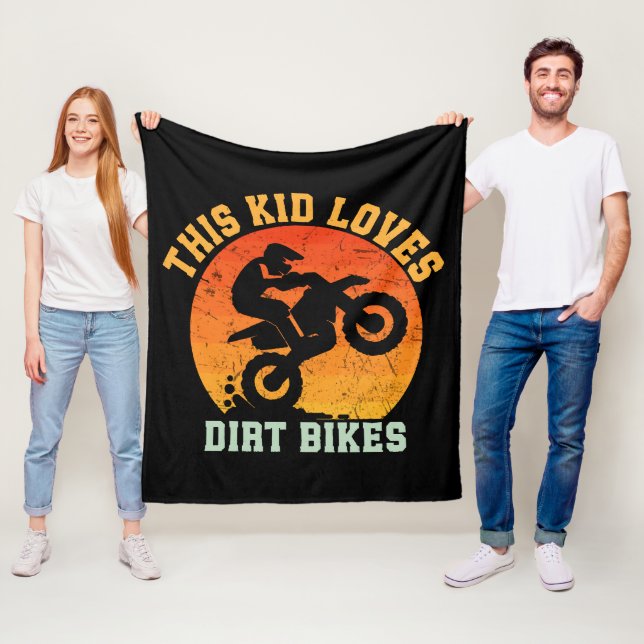 Kids Funny Dirt Bike Fleece Blanket (In Situ)