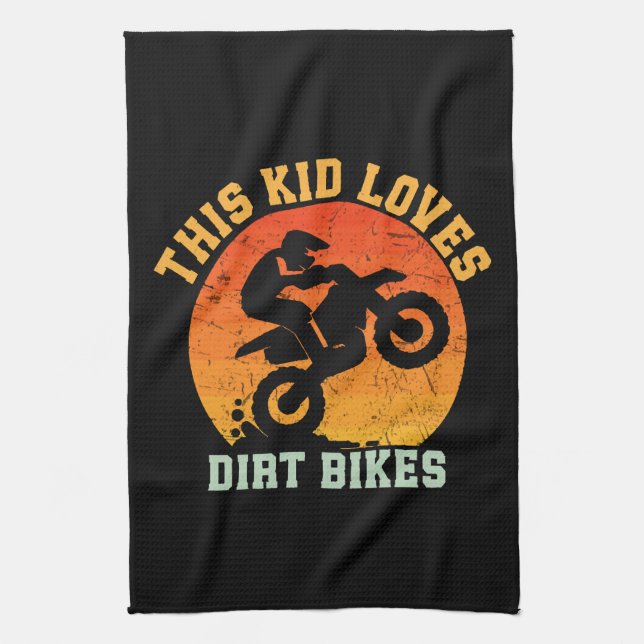 Kids Funny Dirt Bike Kitchen Towel (Vertical)