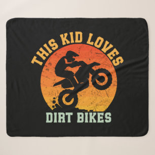 Kids Funny Dirt Bike Sherpa Blanket