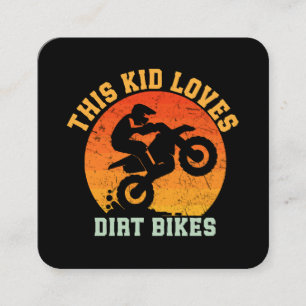 Kids Funny Dirt Bike Square Business Card