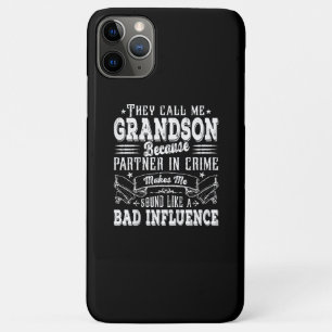 Kids Funny Grandson Dad Bad Influence Fathers Day iPhone 11 Pro Max Case