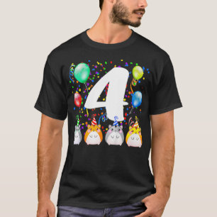 Kids Funny Hamster Guinea Pig 4th Birthday 4 Year  T-Shirt
