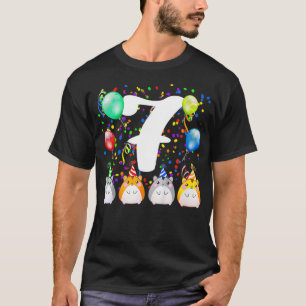 Kids Funny Hamster Guinea Pig 7th Birthday 7 Old T-Shirt