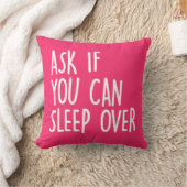 Kids Funny Pillow  Ask If You Can Sleep Over (Blanket)