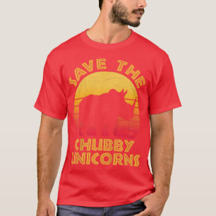 Kids Funny Save the Chubby Unicorns Rhino Rhinocer T-Shirt