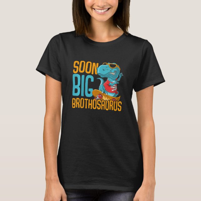Kids Funny Soon Big Brothosaurus Big Brother T-Shirt (Front)