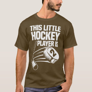 Kids Funny This Little Hockey Player Is 2nd Birthd T-Shirt