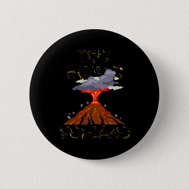 Kids Funny Tiny Human Volcano Quote Toddler Boys 2 Inch Round Button (Front)