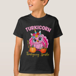 Kids Funny Turkicorn Unicorn Turkey Funny Thanksgi T-Shirt