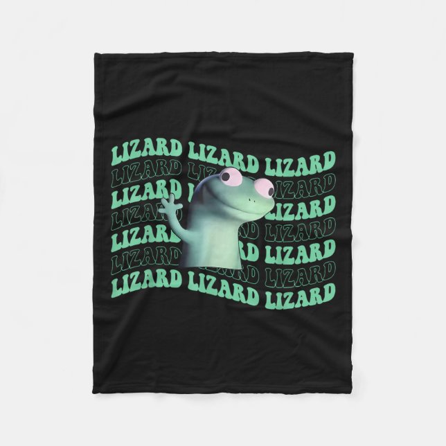Kids Funny Weirdcore Animal Groovy Lizard Lizard L Fleece Blanket (Front)
