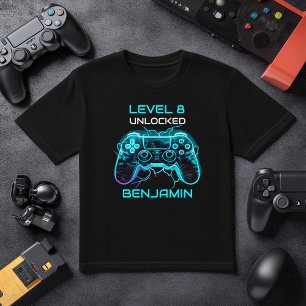 Kids Gamer Personalised Level Up Birthday T-Shirt